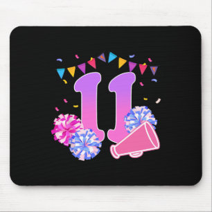 11 Year Old Birthday Cheerleading Girl 11th Party Mouse Pad
