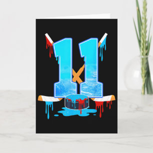 11 Year Old Boys 11th Birthday Ice Hockey Ice Crea Card