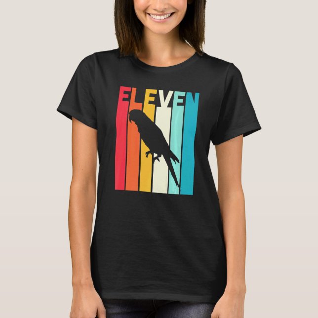 11 Year Old Budgie Parakeet Birthday Cute 11th B D T-Shirt (Front)