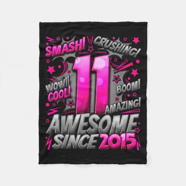 11 Year Old For Boys 11th Birthday Boy 11 Year Old Fleece Blanket (Front)