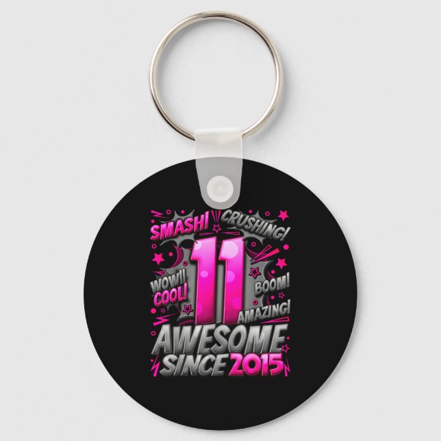 11 Year Old For Boys 11th Birthday Boy 11 Year Old Keychain (Front)