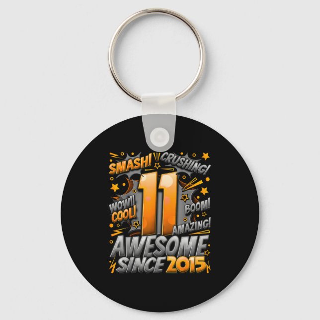 11 Year Old For Boys 11th Birthday Boy 11 Year Old Keychain (Front)