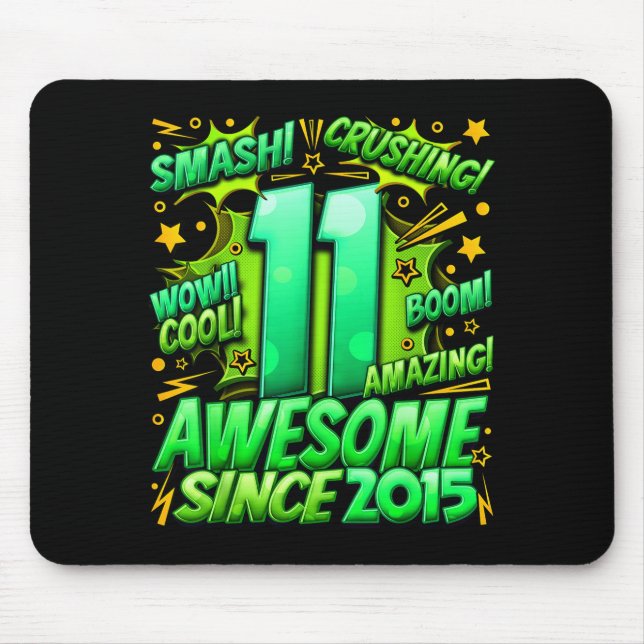 11 Year Old For Boys 11th Birthday Boy 11 Year Old Mouse Pad (Front)
