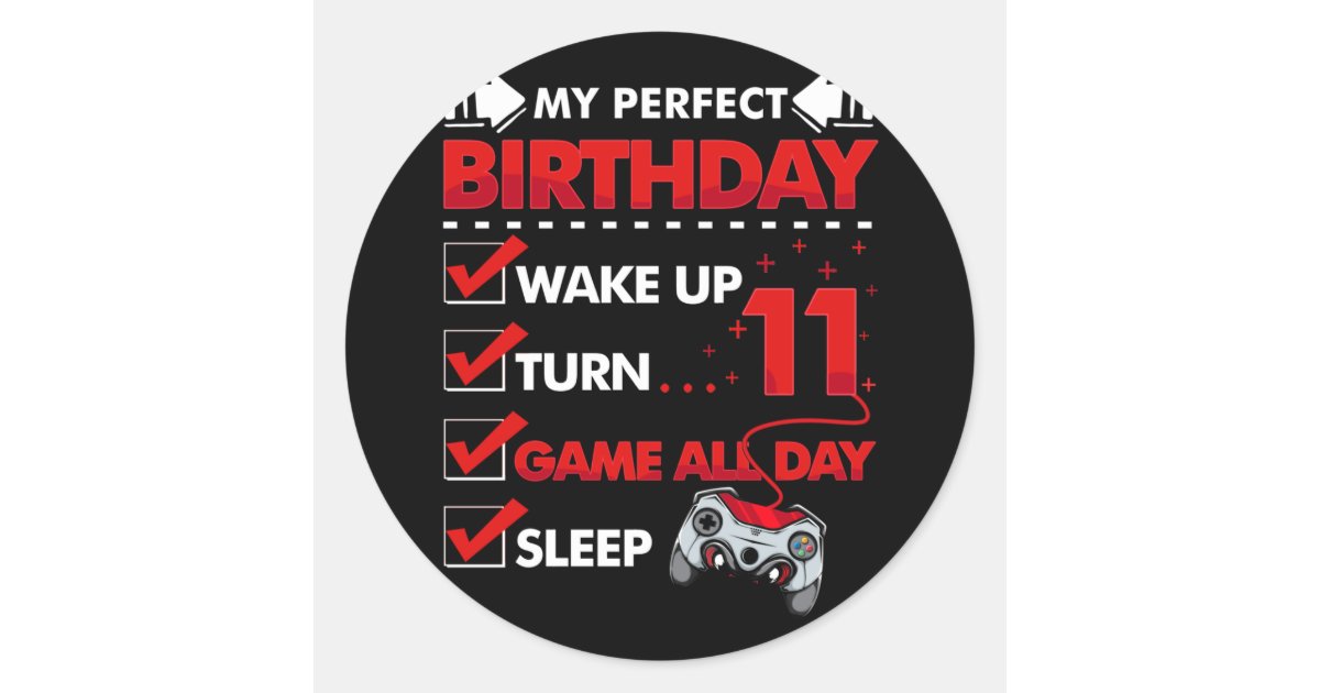 11 Year Old Gamer Boy 11st Perfect Birthday Gaming Classic Round ...