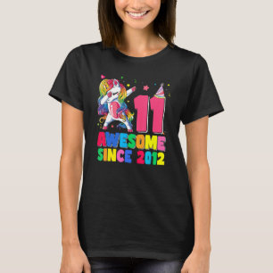 11 Year Old Gifts Girls Teens Dabbing Unicorn 11th T-Shirt