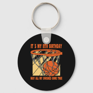 11 Year Old Happy 11th Birthday Bysketbyll 11th Bi Keychain