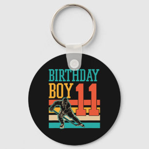 11 Year Old Ice Hockey Themed 11th Birthday Party Keychain