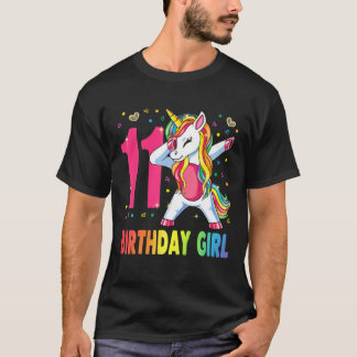 11 Year Old Unicorn Dabbing 11Th Birthday Girl Uni T-Shirt
