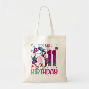 11 Year Old Unicorn Dabbing 11th Birthday Girl Uni Tote Bag