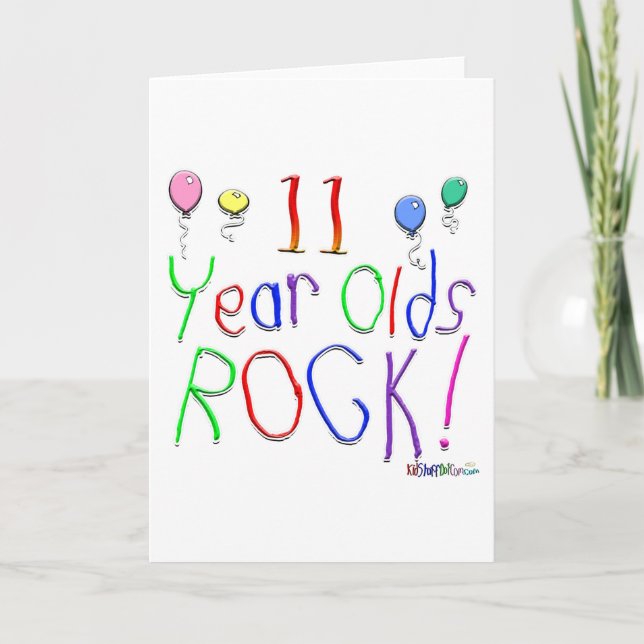 11 Year Olds Rock! Greeting Card (Front)