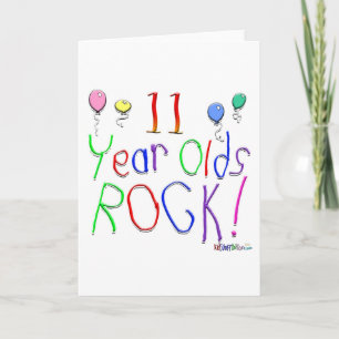 11 Year Olds Rock! Greeting Card