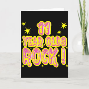 11 Year Olds Rock! (Pink) Greeting Card