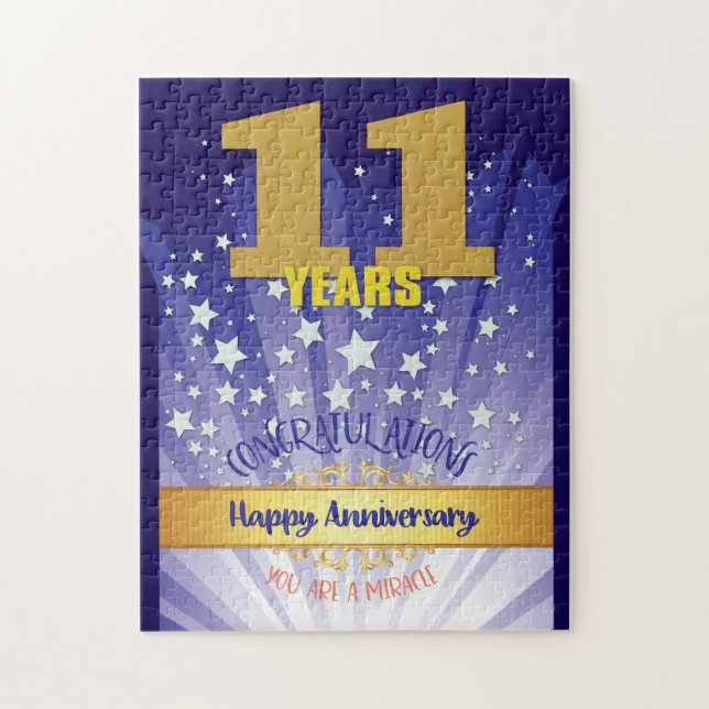 11 Year Recovery Anniversary Bold Numeral Jigsaw Puzzle (Vertical)