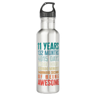 11 Years 132 Months Of Being Awesome 11th Birthday 710 Ml Water Bottle