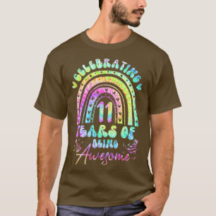 11 Years Of Being Awesome 11th Birthday Girl Tie D T-Shirt