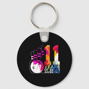 11 Years Of Being Awesome Bowling 11th Birthday Keychain