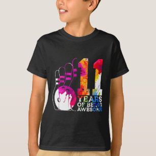 11 Years Of Being Awesome Bowling 11th Birthday T-Shirt
