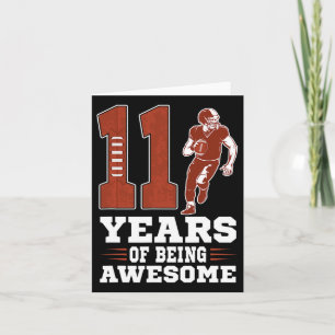 11 Years Of Being Awesome Boy 11th Birthday Footba Card