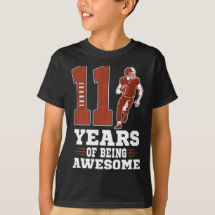 11 Years Of Being Awesome Boy 11th Birthday Footba T-Shirt