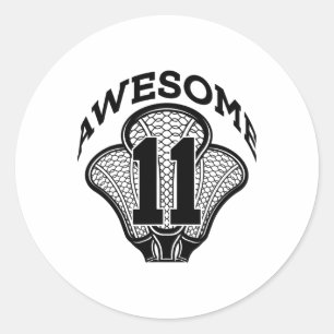 11 Years Of Being Awesome Lacrosse 11th Birthday Classic Round Sticker
