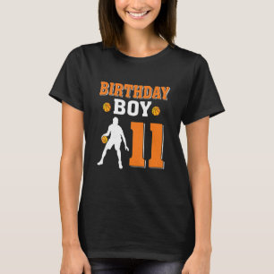 11 Years Old 11th Birthday Boy Basketball Party T-Shirt