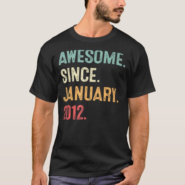 11 Years Old  Awesome Since January 2012 11th Birt T-Shirt (Front)