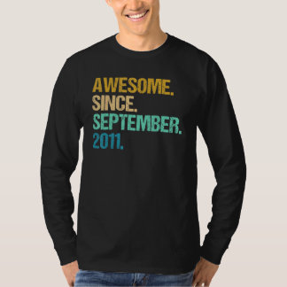 11 Years Old Awesome Since September 2011 11th 8 T-Shirt