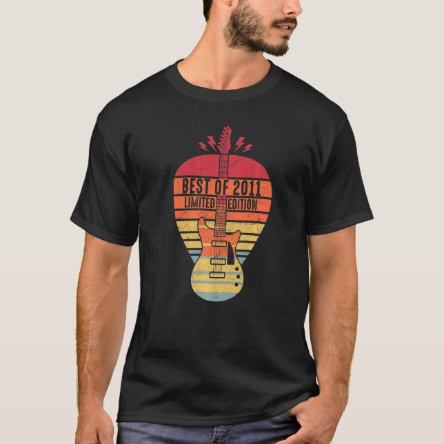 11 Years Old Birthday Best Of 2011 Guitar T-Shirt (Front)
