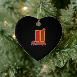 11 Years Old Birthday Boy Gifts Firefighter Ceramic Ornament