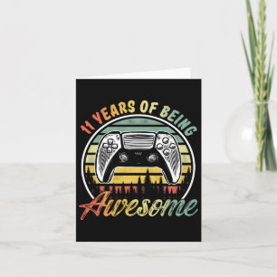 11 Years Old Boy Birthday Being Awesome Video Game Card