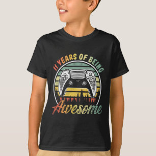 11 Years Old Boy Birthday Being Awesome Video Game T-Shirt