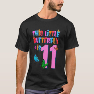 11 Years Old Butterfly Cute 11th Birthday Party Gi T-Shirt