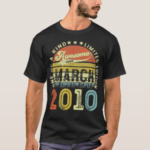 11 Years Old Gifts Awesome Since March 2010 11th B T-Shirt