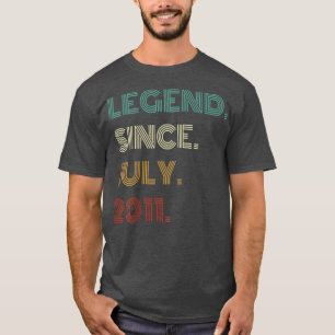 11 Years Old Legend Since July 2011 11th Birthday T-Shirt