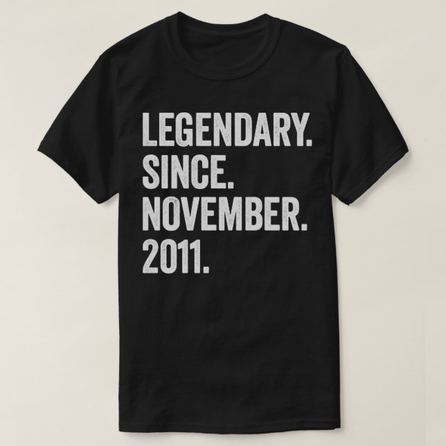 11 Years Old Legendary Since November 2011 11th Bi T-Shirt (Design Front)
