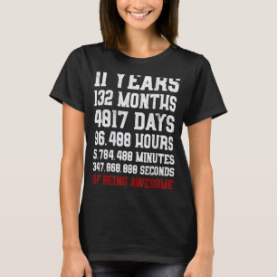 11 Years Old Of Being Awesome 11th Birthday T-Shirt
