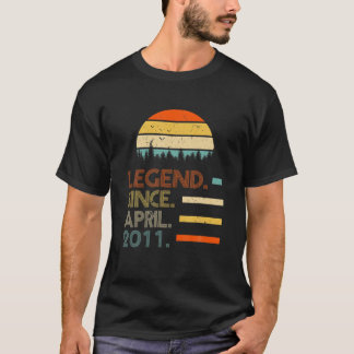 11 Years Old Retro Birthday Gifts Legend Since Apr T-Shirt