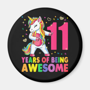 11 Years Old Unicorn Flossing 11th Birthday Girl U Magnet