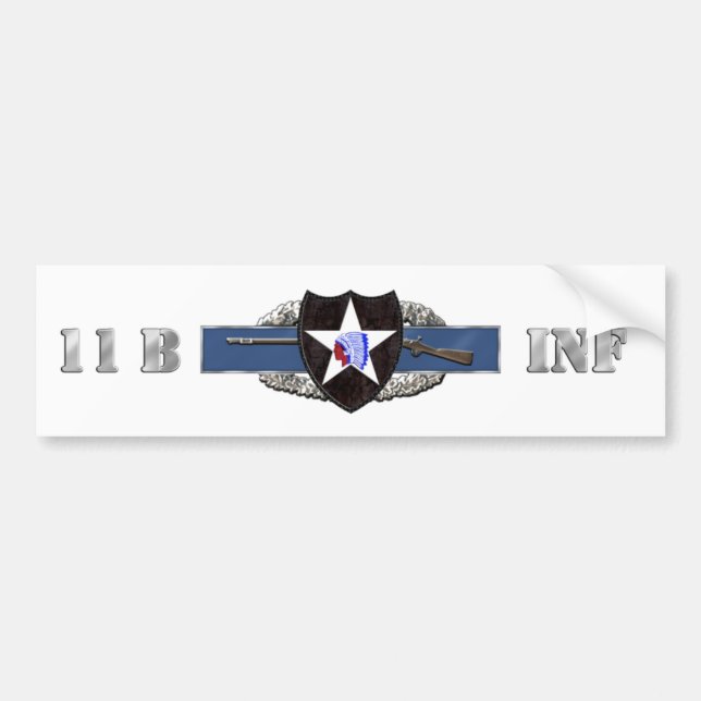 11B 2nd Infantry Division Bumper Sticker (Front)