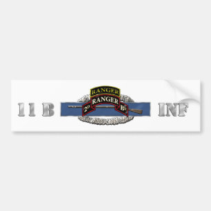 11B 75th Ranger 2nd Battalion w/ Tab Bumper Sticker