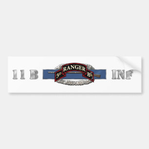 11B 75th Ranger 3rd Battalion Bumper Sticker
