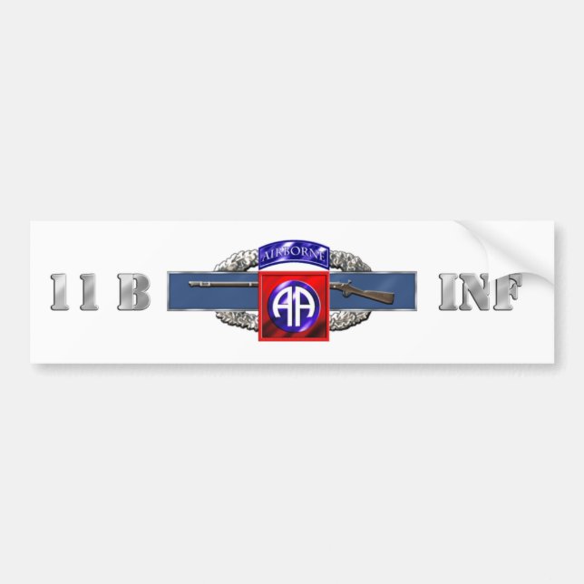11B 82nd Airborne Division Bumper Sticker (Front)