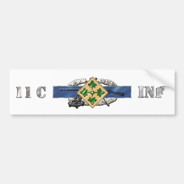 11C 4th Infantry Division Bumper Sticker (Front)