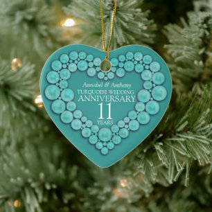 11e anniversaire du Mariage ornement cardiaque tur