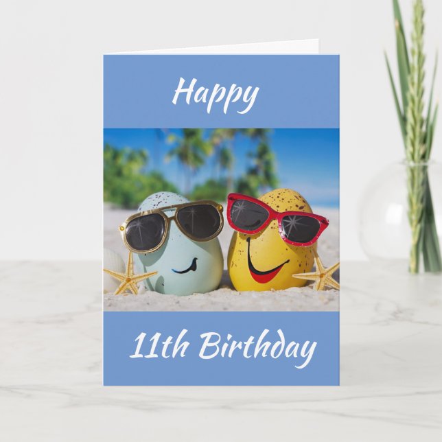**11e ANNIVERSAIRE** SOUHAITS DE BONS OEUFS! Carte (Devant)