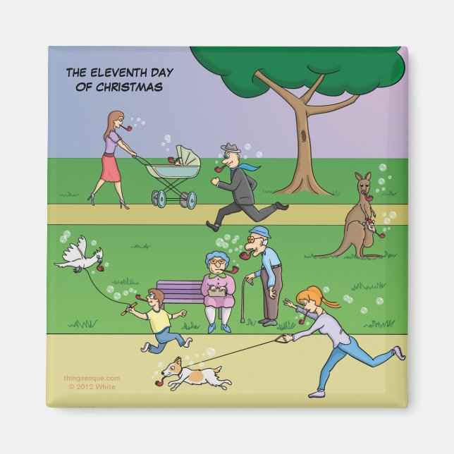 11e jour de Noël (11 Pipettes) Magnet (Devant)