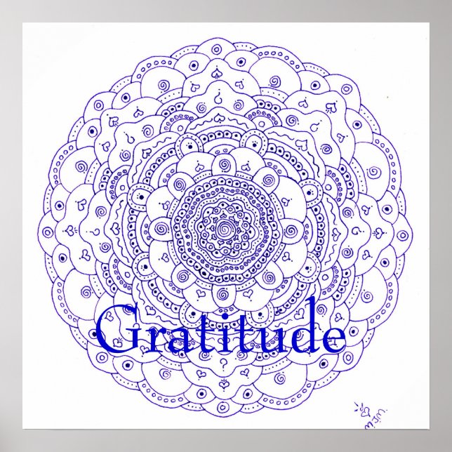 11Mandala 6, Gratitude Poster (Front)