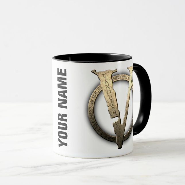 11oz CUSTOM "V" Coffee Mug (Front Right)