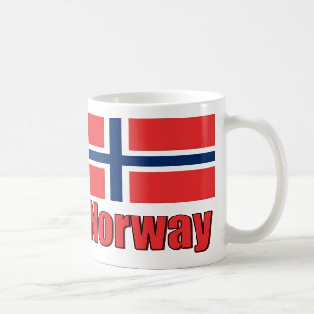 11oz White Porcelan Mug Flag/Norway (Right)