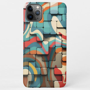 11Pro Max Blocs psychédéliques rétro _ coque iphone